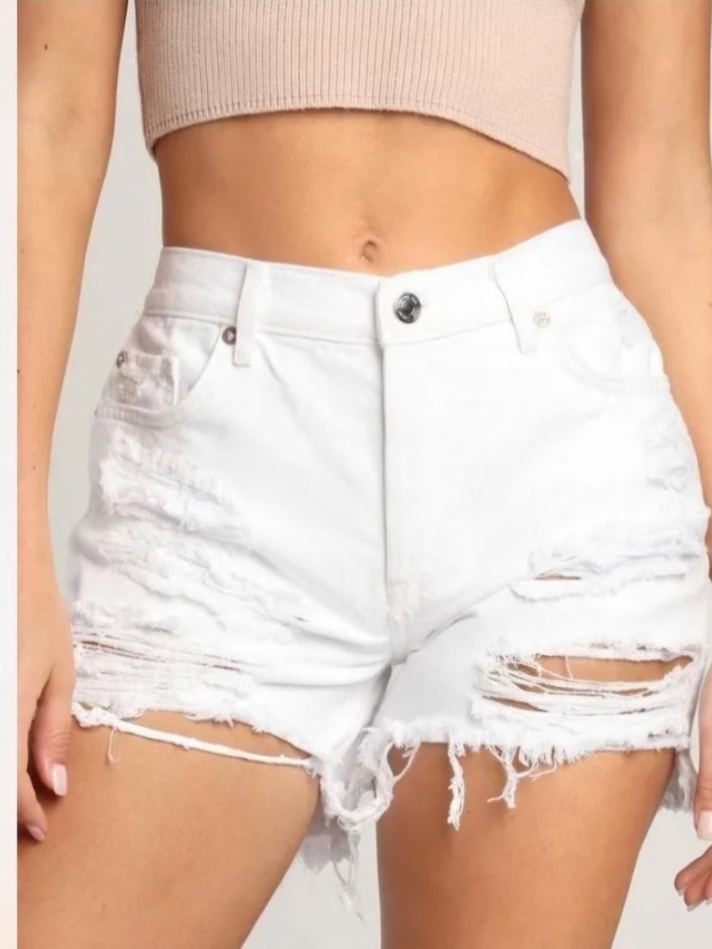 NWT! FP Maggie Distressed Denim Shorts